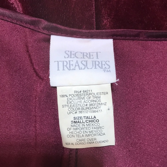 Vintage Crushed Red Velvet Lingerie Sleep Dress - Picture 10 of 11